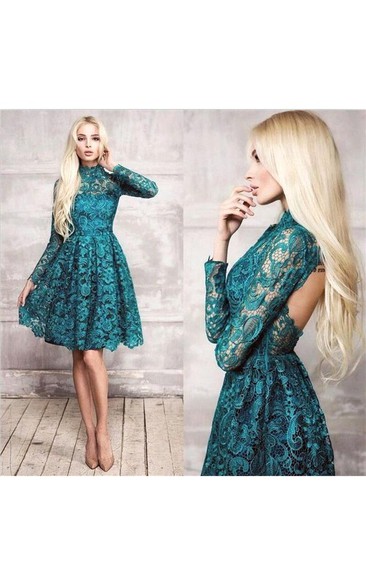 Cocktail Prom Dress With Long Sleeves ...